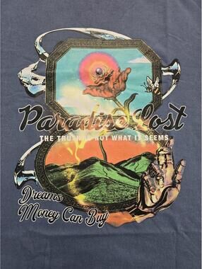 Paradise Lost Dreams Money Can Buy Graphic Tee XL Blue NWOT